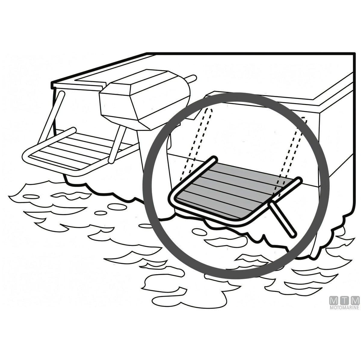 Motomarine plancetta TKC acciaio inox e teak — vista 2