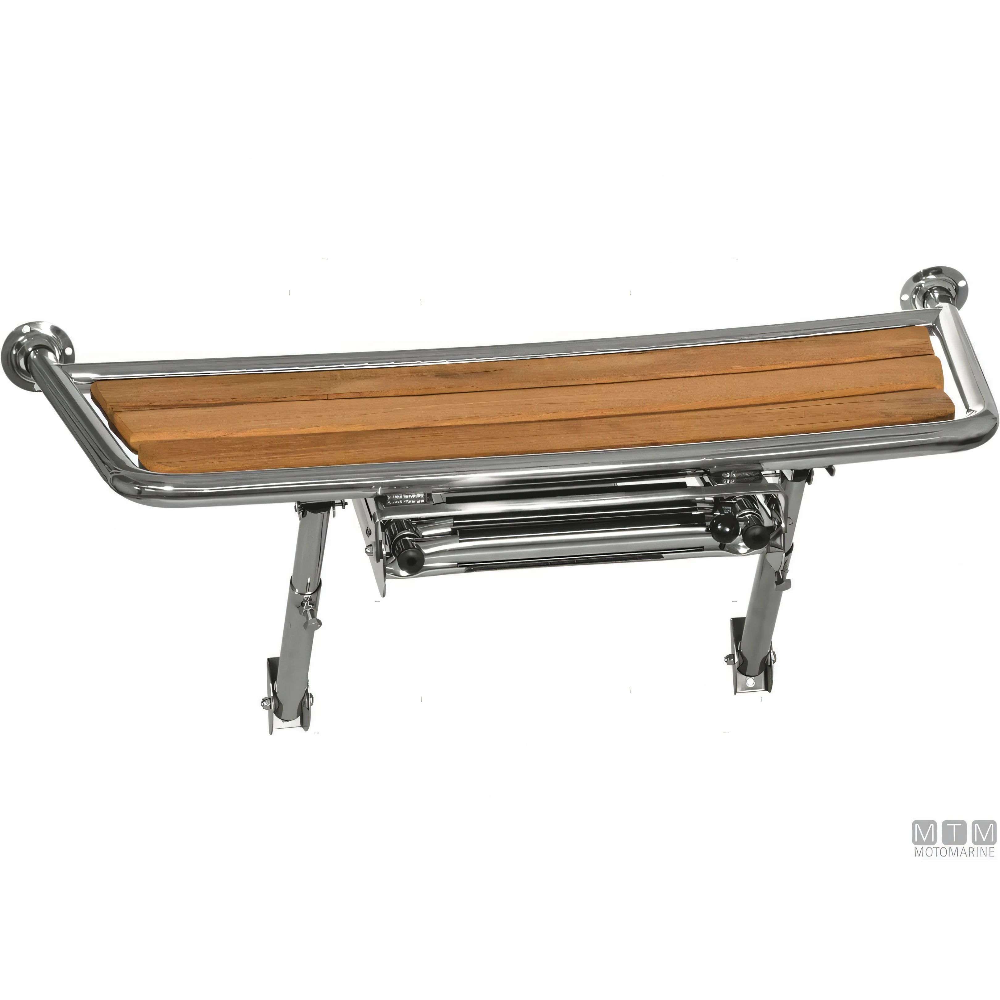 Motomarine plancetta teak scaletta acciaio inox — 78x40 cm