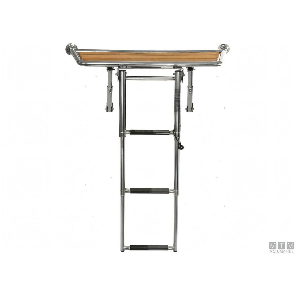 Motomarine plancetta teak scaletta acciaio inox — 78x40 cm