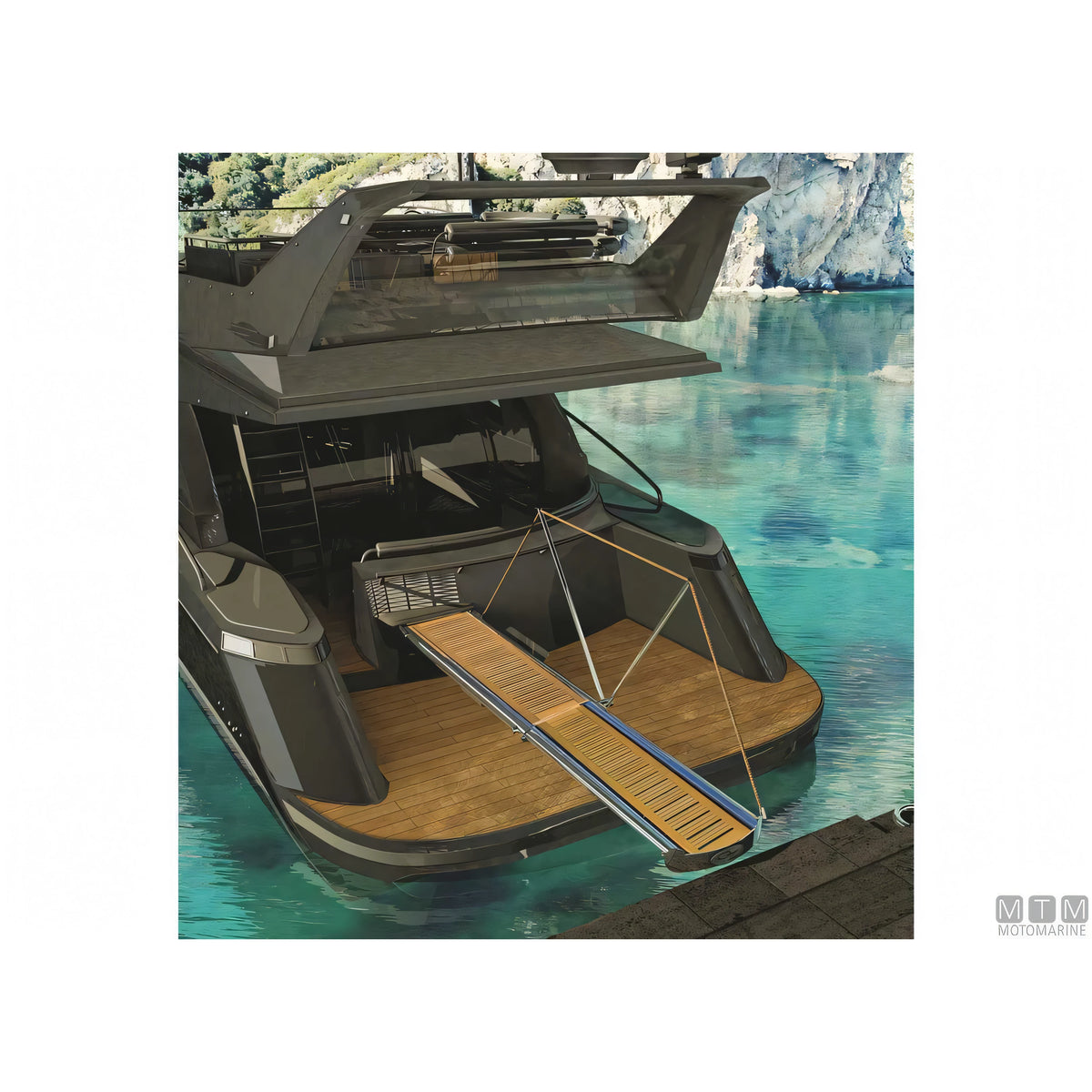 Motomarine passerella idraulica Smeraldo acciaio inox — 200 cm - 12V