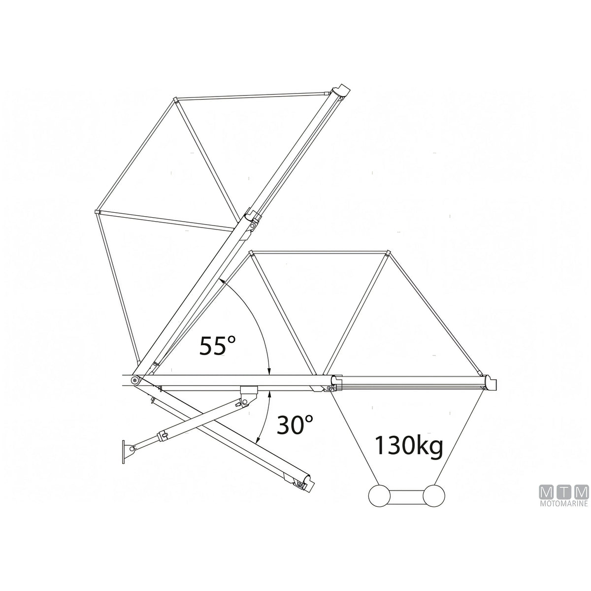 Motomarine passerella idraulica Smeraldo acciaio inox — 200 cm - 12V