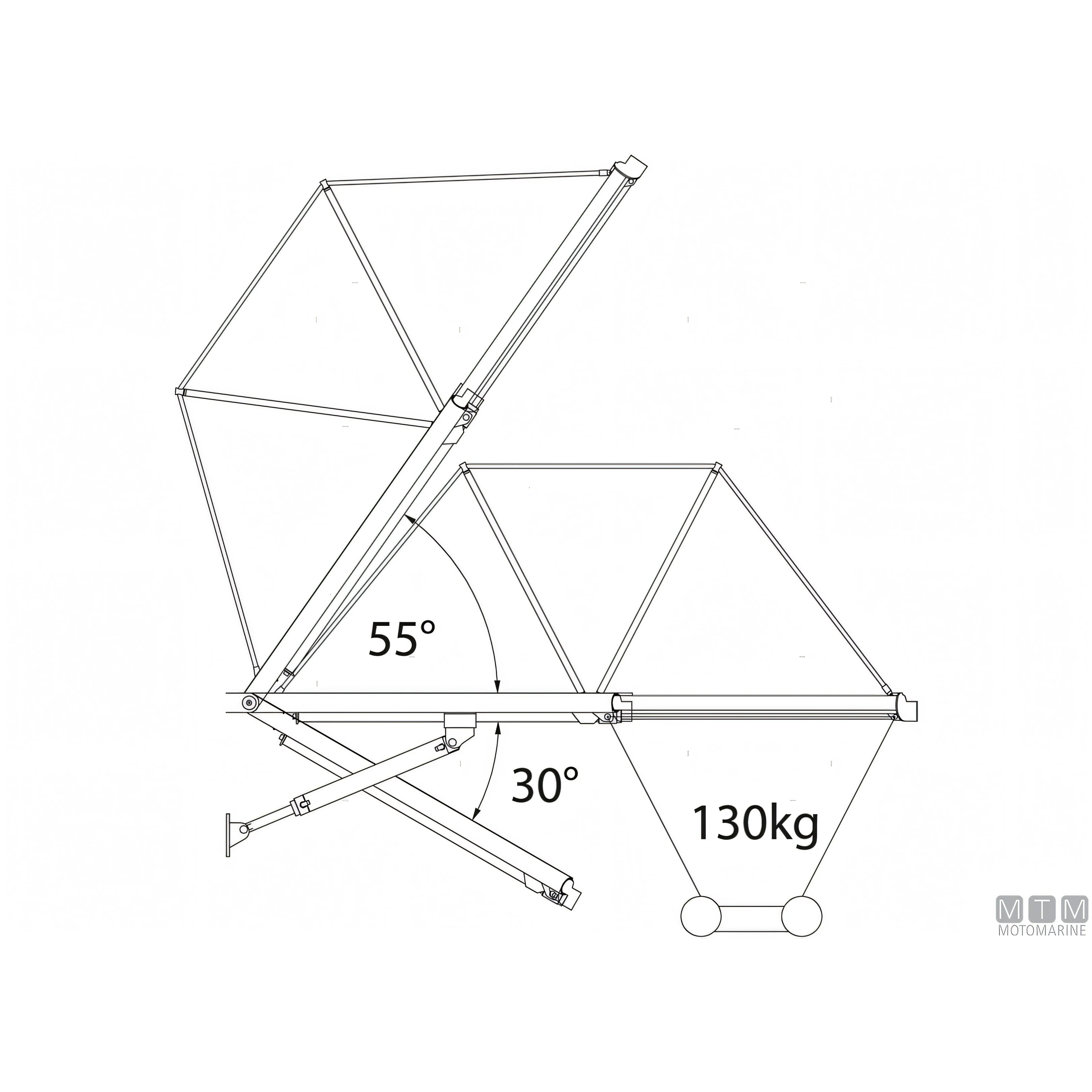 Motomarine passerella idraulica Smeraldo acciaio inox — 200 cm - 12V