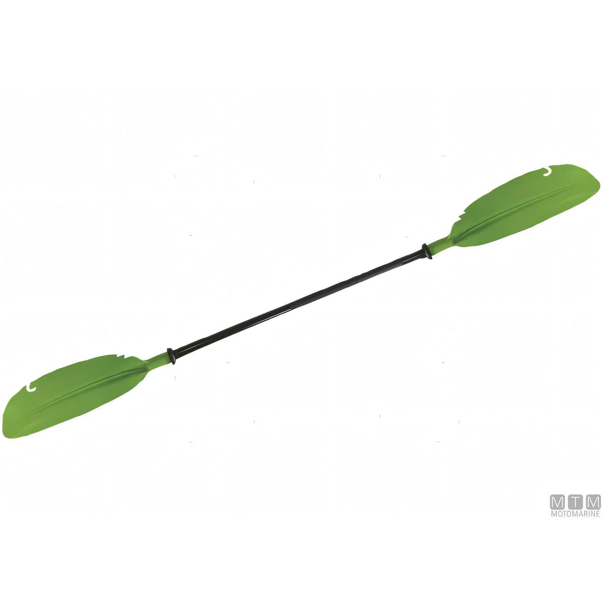 Pagaia divisibile Motomarine per kayak 220 cm verde, tubo in alluminio anodizzato e pale in plastica rinforzata
