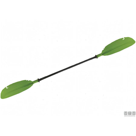 Pagaia divisibile Motomarine per kayak 220 cm verde, tubo in alluminio anodizzato e pale in plastica rinforzata