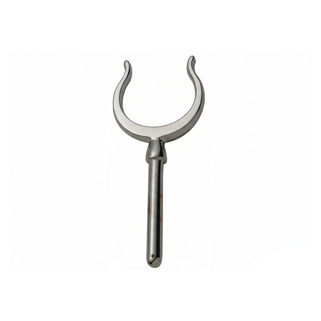 Scalmiere in ottone cromato a forcella con gambo cilindrico, Ø 48 mm, colore argento | Onautica