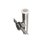 Supporto portacanna in acciaio inox cromato con morsetto regolabile montato su tubo, inserto bianco | Onautica