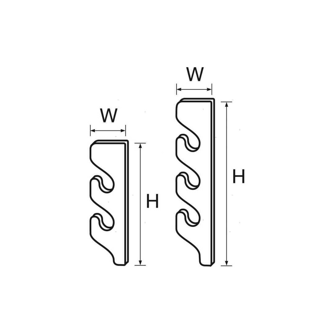 Scheda tecnica Supporto 3 Posti Portacanne da Riposo a Parete con dimensioni H e W | Onautica