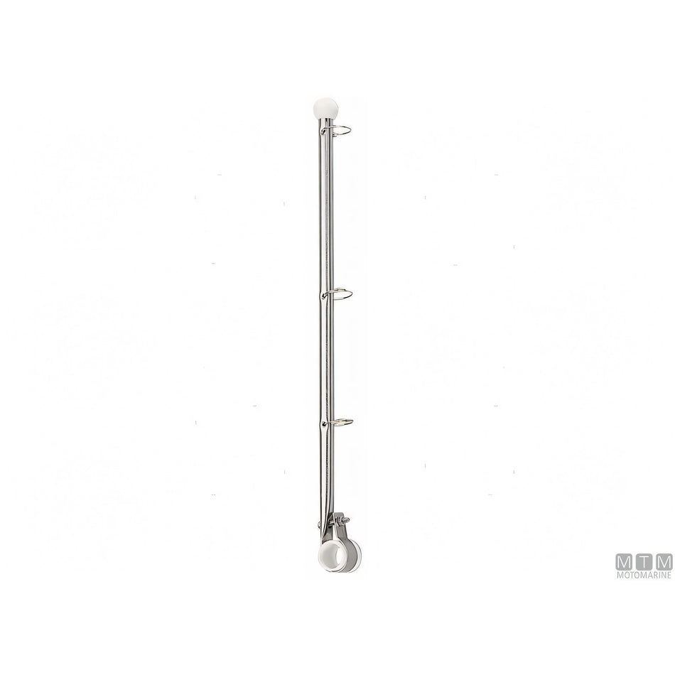 Asta portabandiera clamp in acciaio inox color acciaio, altezza 380 mm, con morsetto per tubi Ø 22-25 mm