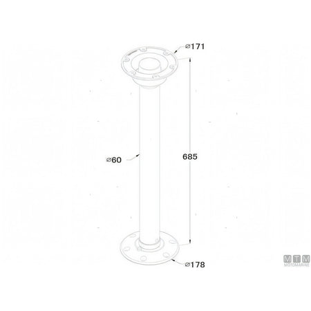 Motomarine Supporto Tavolo Twist Lock alluminio anodizzato nero — vista 4