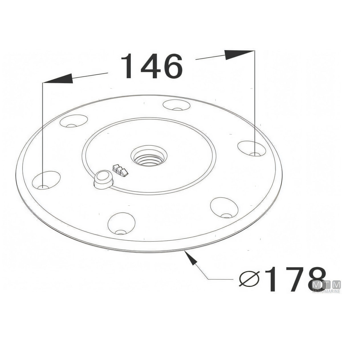 Motomarine Supporto Tavolo Twist Lock alluminio anodizzato nero — vista 5