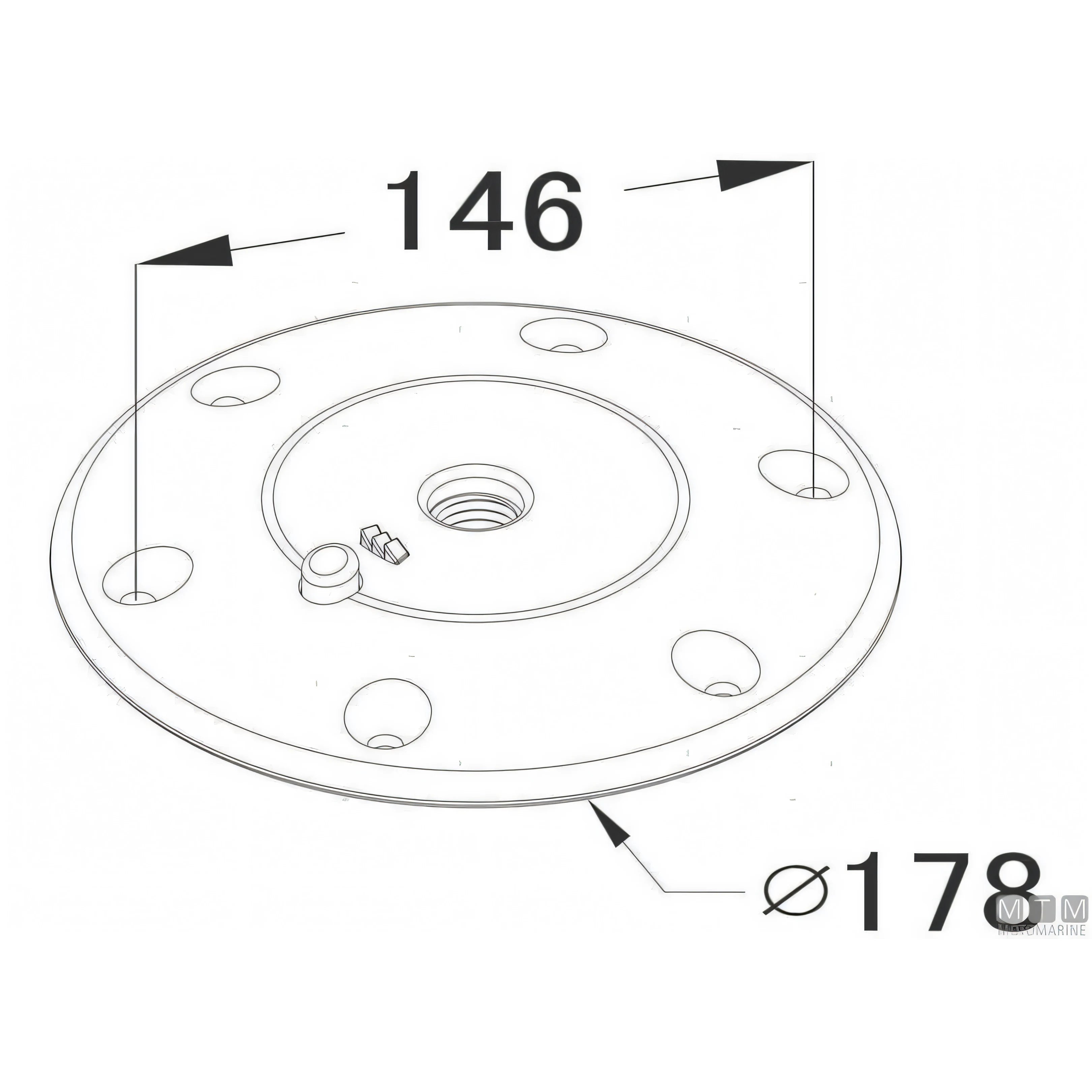 Motomarine Supporto Tavolo Twist Lock alluminio anodizzato nero — vista 5