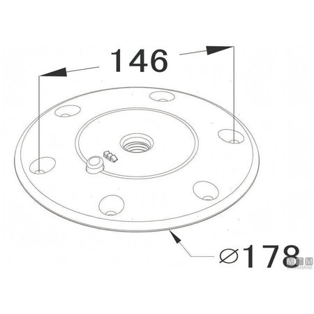 Motomarine Supporto Tavolo Twist Lock alluminio anodizzato nero — vista 5