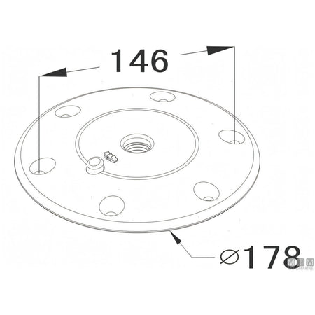 Motomarine Supporto Tavolo Twist Lock alluminio anodizzato nero — H 70 cm