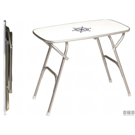 Forma tavolino pieghevole Top Rounded in melamina e alluminio — 88x51 cm