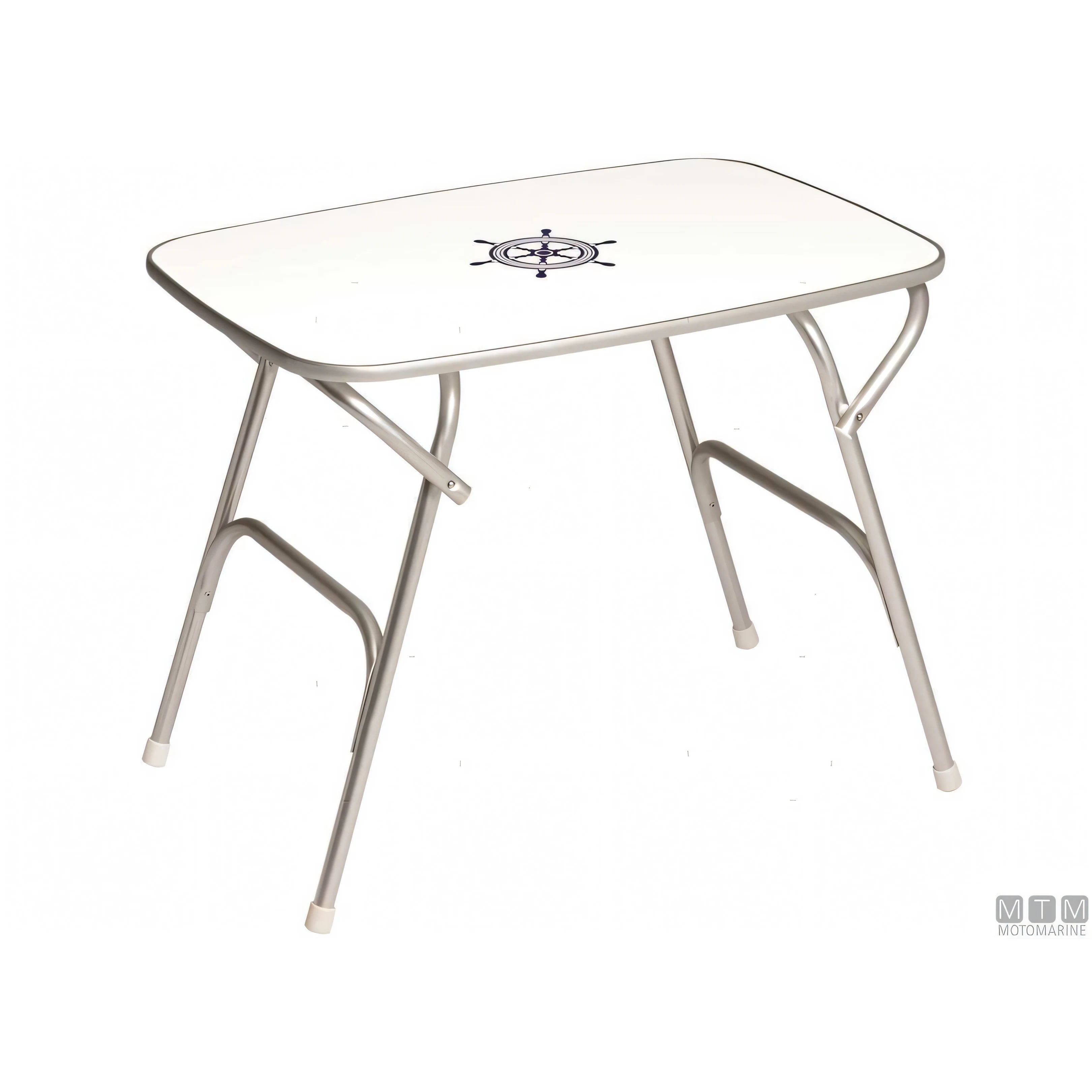 Forma tavolino pieghevole Top Rounded in melamina e alluminio — 88x51 cm