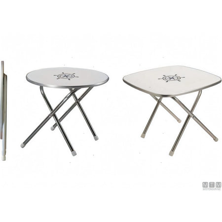 Forma tavolino pieghevole Deck Service melamina alluminio — M300 - Tondo ø 60 cm