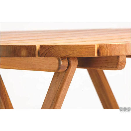 Marine Business tavolo pieghevole in teak con ferramenta inox — 120x40/80 cm H60/75 cm