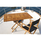 Marine Business tavolo pieghevole in teak con ferramenta inox — 120x40/80 cm H60/75 cm