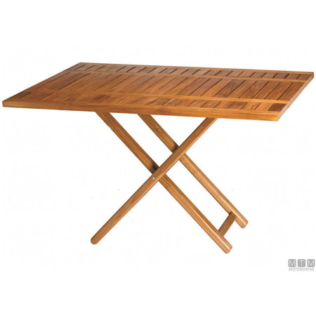 Marine Business tavolo pieghevole in teak con ferramenta inox — 120x40/80 cm H60/75 cm
