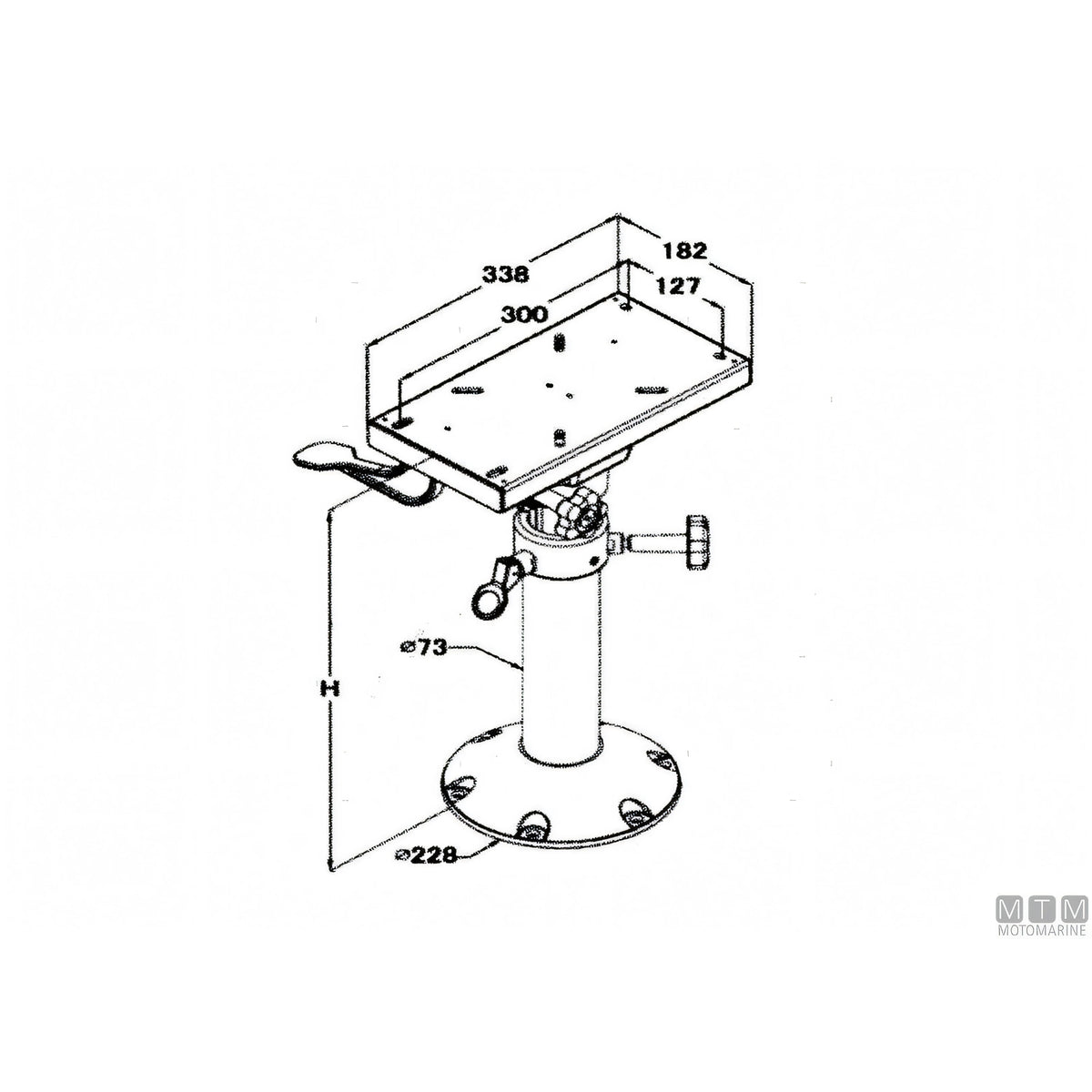 Motomarine supporto sedile Master regolabile in alluminio anodizzato — Alluminio
