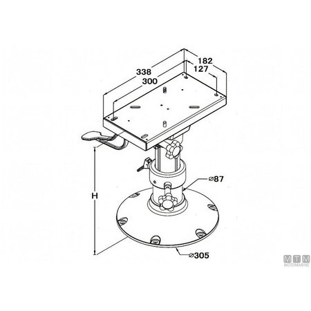 Supporto sedile regolabile Ocean in alluminio — H 435-635 mm