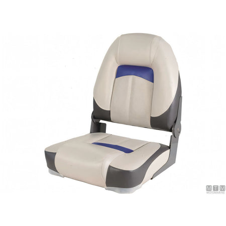 Motomarine sedile pieghevole Premium Soft imbottitura soft — Bianco/Blu
