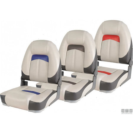 Motomarine sedile pieghevole Premium Soft imbottitura soft — Bianco/Blu
