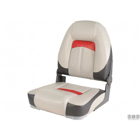 Motomarine sedile pieghevole Premium Soft imbottitura soft — Bianco/Rosso