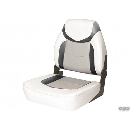 Motomarine sedile pieghevole Premium Fish — Bianco/Grigio