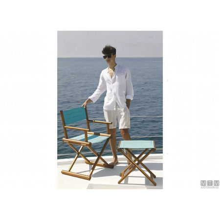 Marine Business sgabello pieghevole in teak con tessuto Olefina — vista 2