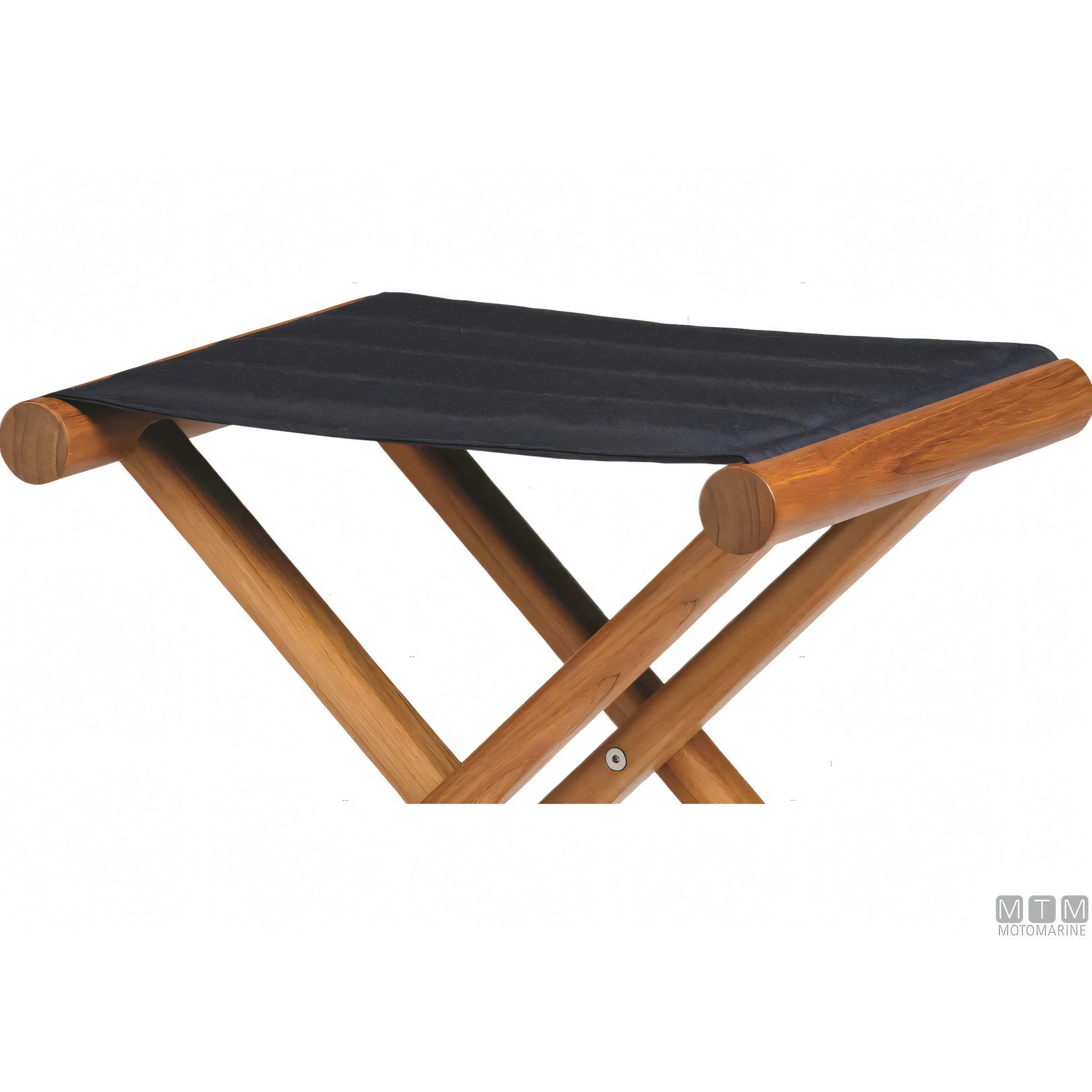 Marine Business sgabello pieghevole in teak con tessuto Olefina — Tessuto blu navy