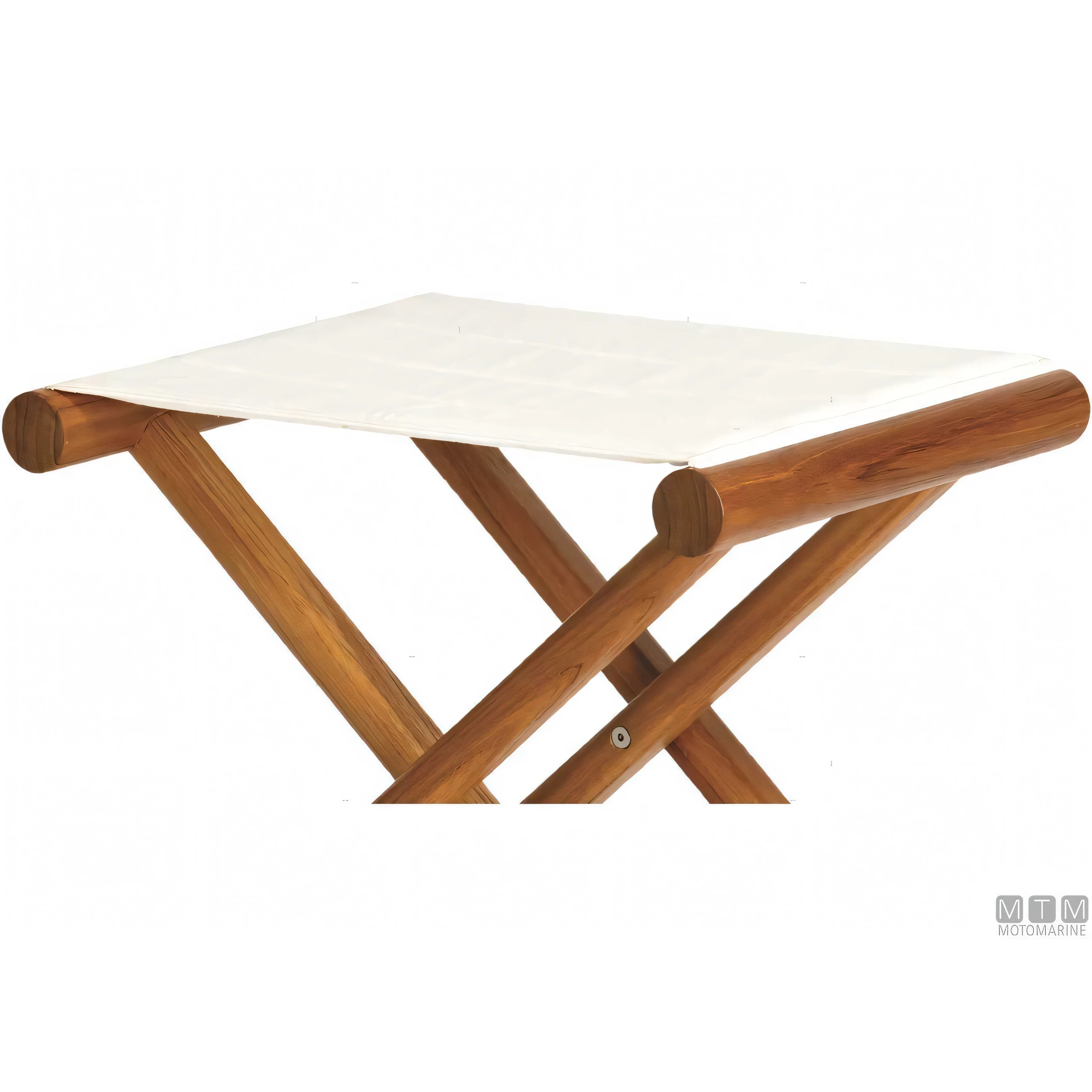 Marine Business sgabello pieghevole in teak con tessuto Olefina — Tessuto beige chiaro