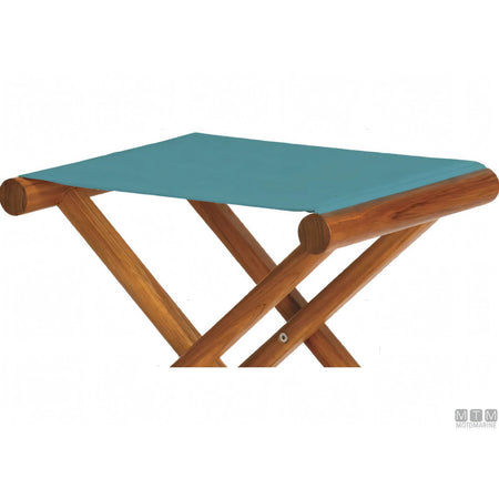 Marine Business sgabello pieghevole in teak con tessuto Olefina — Tessuto turchese