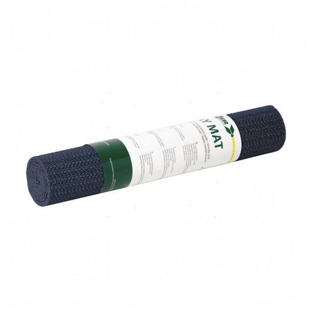 Tovaglietta antiscivolo Stay Mat arrotolata colore blu navy con etichetta bianca e verde | Onautica