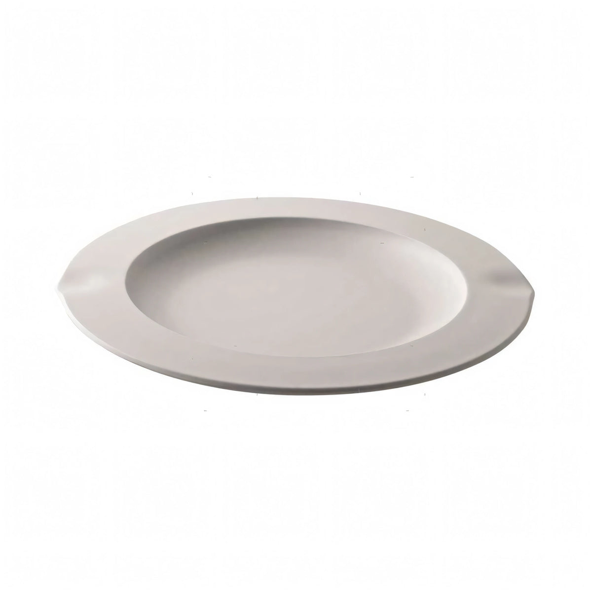 Piatto soup VENTI4 in melamina satinata bianca, design ovale con bordo rialzato | Onautica