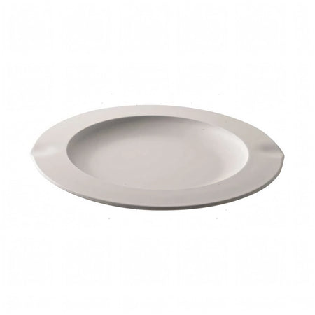 Piatto soup VENTI4 in melamina satinata bianca, design ovale con bordo rialzato | Onautica