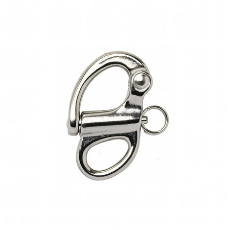 Moschettone a sgancio rapido occhio fisso in acciaio inox AISI 316 lunghezza 55mm.