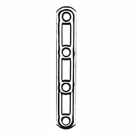 Lastrina stampata dritta 4 fori tipo A in acciaio inox A2, forma allungata con fori rotondi | Onautica