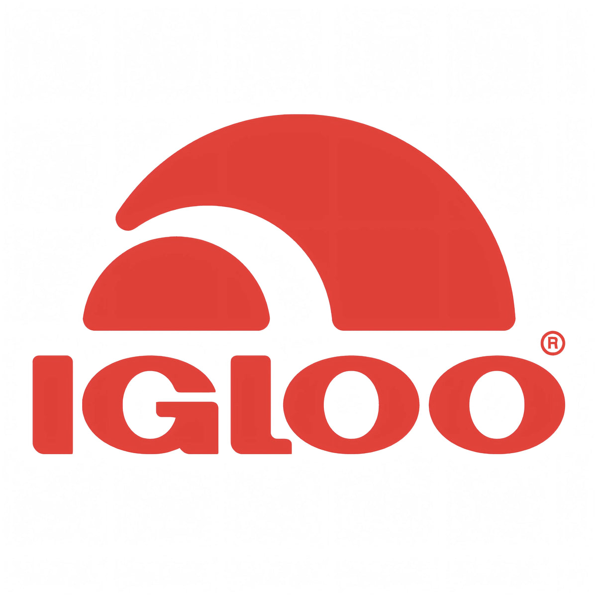 Logo Igloo rosso con simbolo igloo stilizzato, brand americano di ghiacciaie e contenitori termici | Onautica