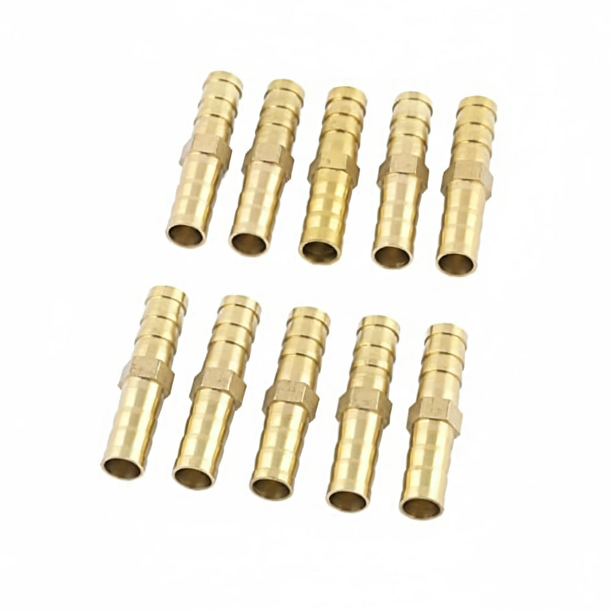 Raccordi portagomma innesto tubo carburante Ø 8mm in ottone dorato, set 10 pezzi | Onautica