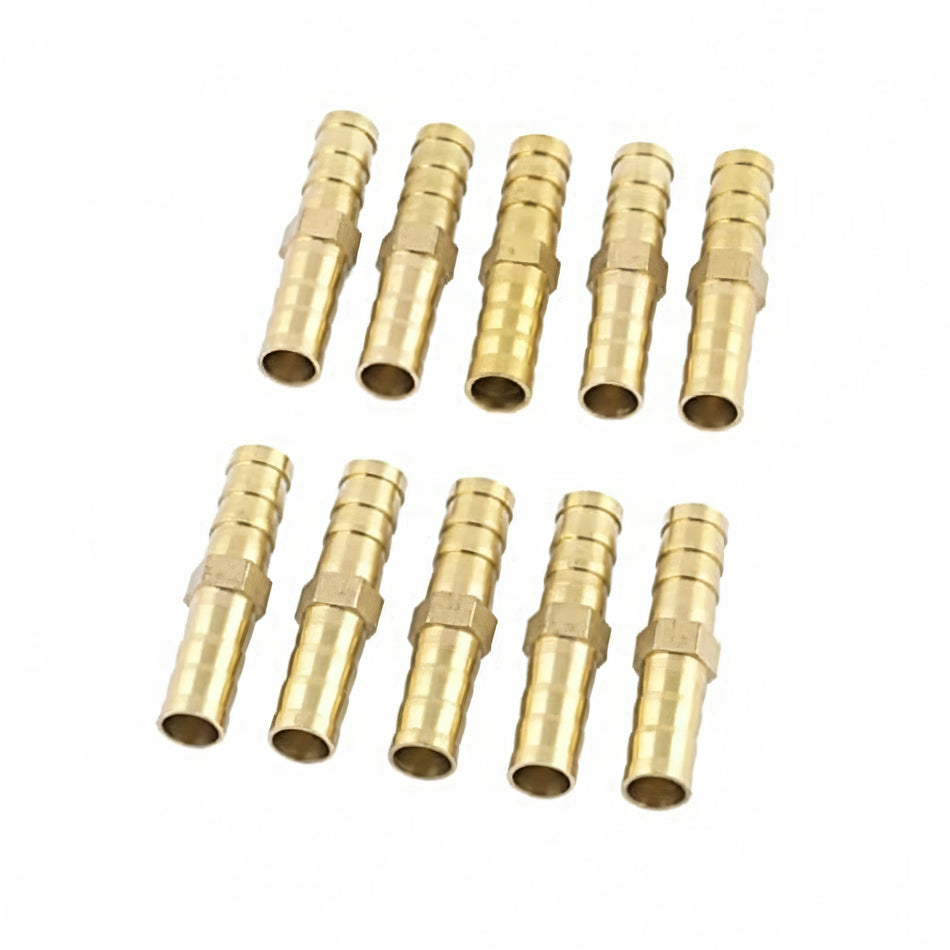 Raccordi portagomma innesto tubo carburante Ø 8mm in ottone dorato, set 10 pezzi | Onautica