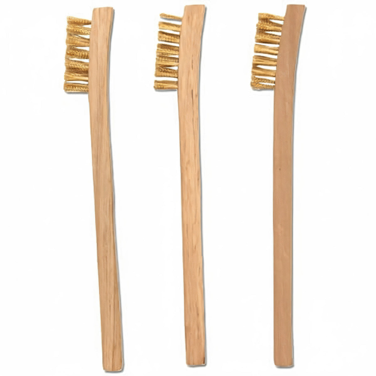 Set 3 spazzole per candela motore Blinky con manico in legno naturale e setole in ottone dorato | Onautica