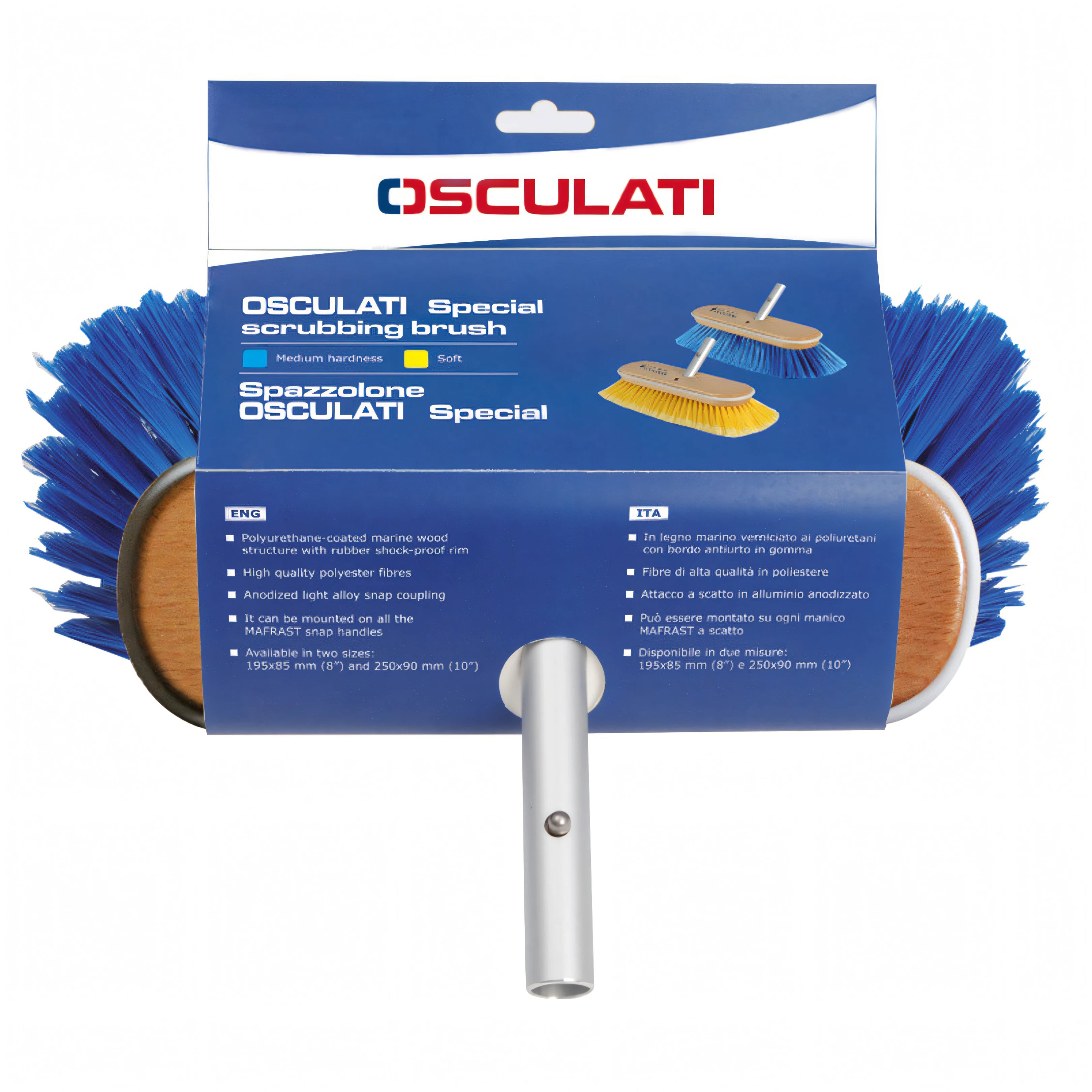 Spazzolone Osculati Special 250x90 mm setole medie blu per lavaggio barca – vista 3
