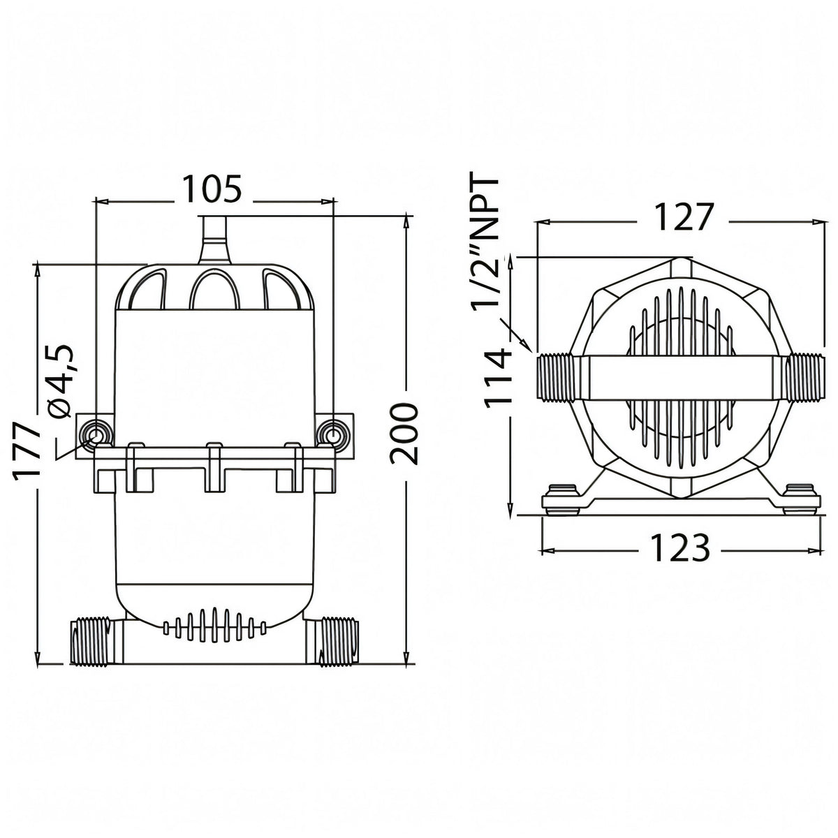 Serbatoio di espansione autoclave in ABS 0,75 lt Osculati con 2 portagomma – vista 4