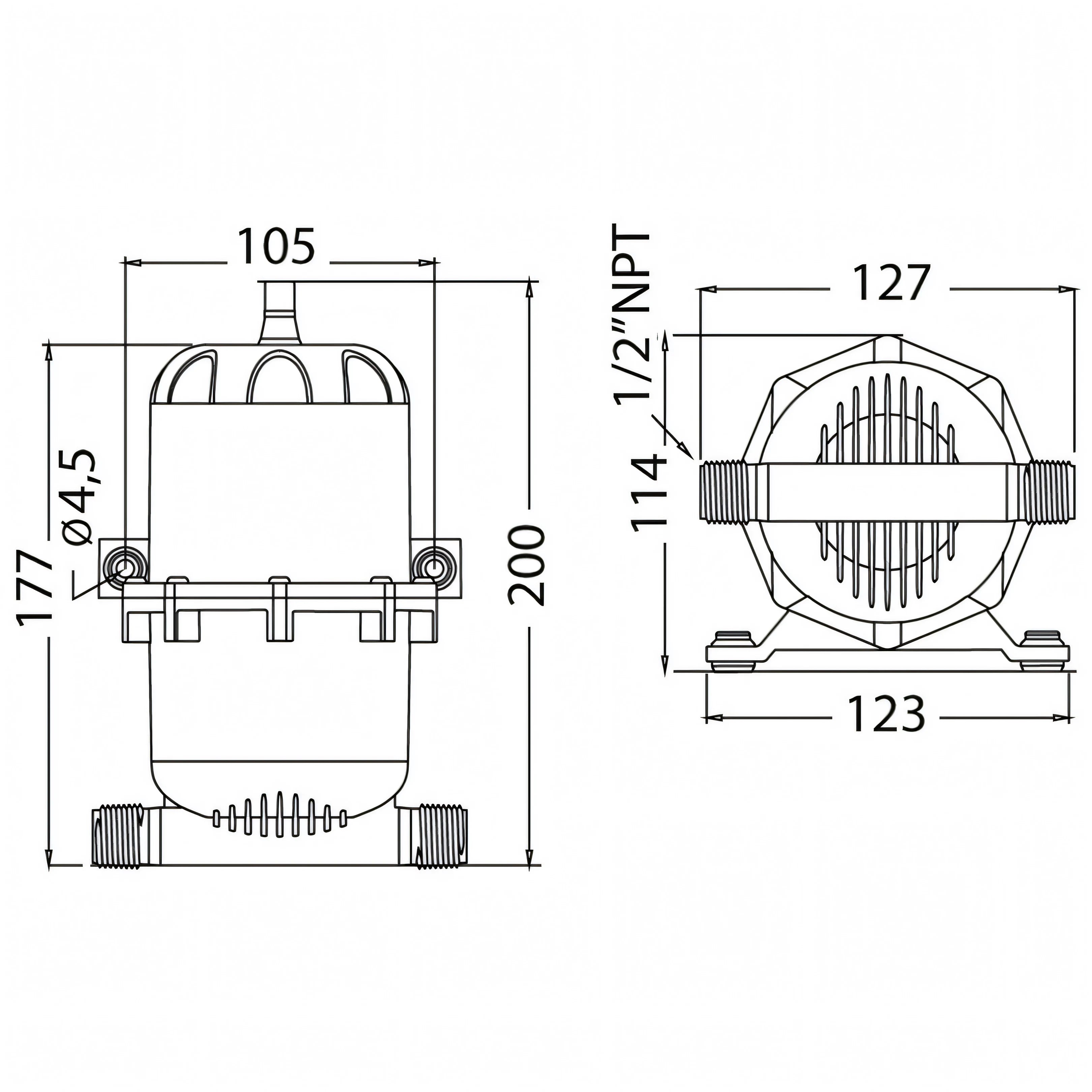 Serbatoio di espansione autoclave in ABS 0,75 lt Osculati con 2 portagomma – vista 4