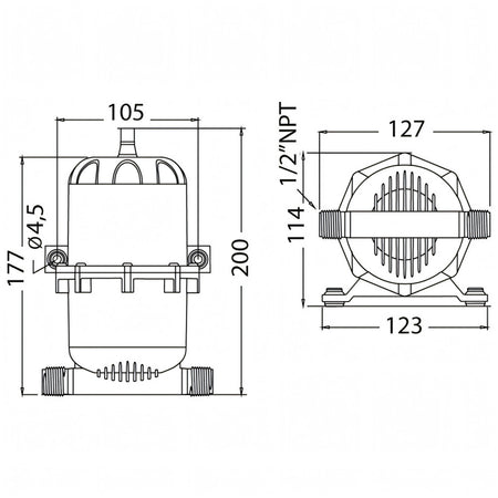 Serbatoio di espansione autoclave in ABS 0,75 lt Osculati con 2 portagomma – vista 4