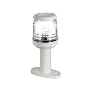 Fanale testa d'albero 360° LED bianco con lente trasparente e basetta di fissaggio in plastica | Onautica