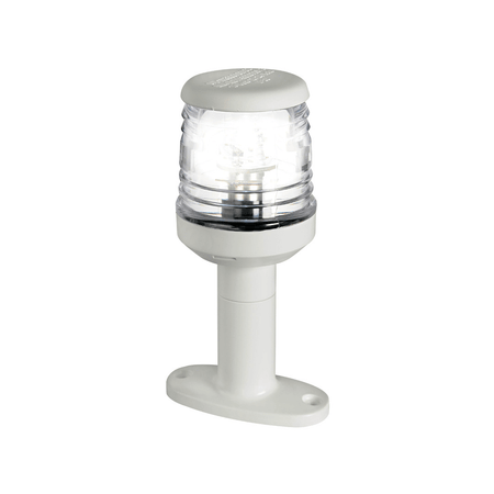 Fanale testa d'albero 360° LED bianco con lente trasparente e basetta di fissaggio in plastica | Onautica