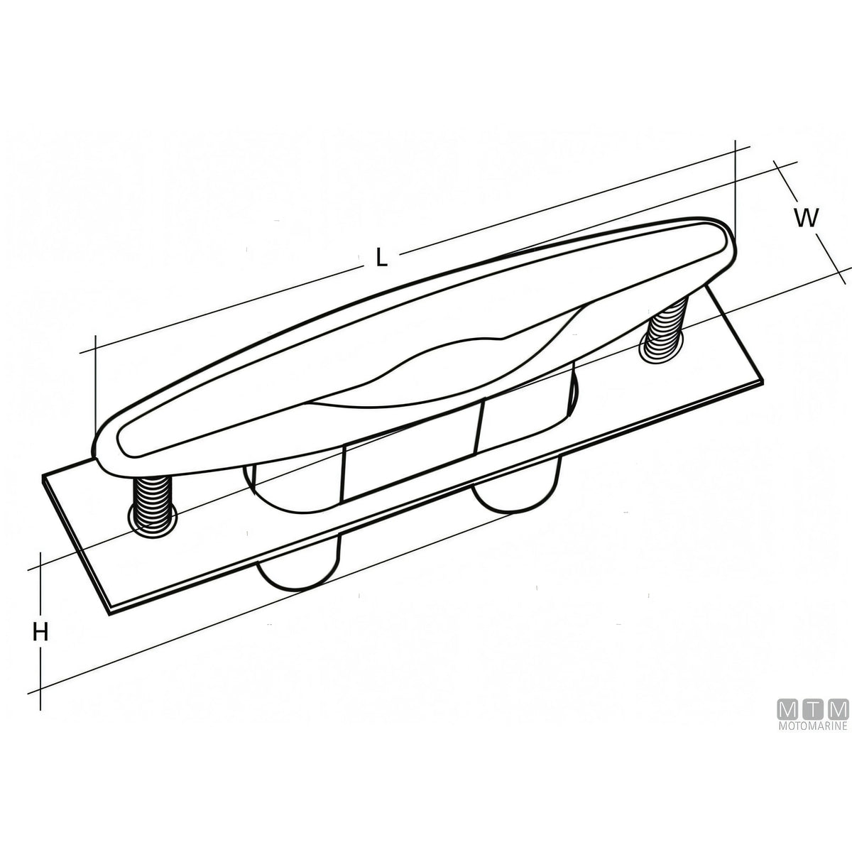 Bitta a scomparsa M-Line in acciaio inox 316 — vista 3
