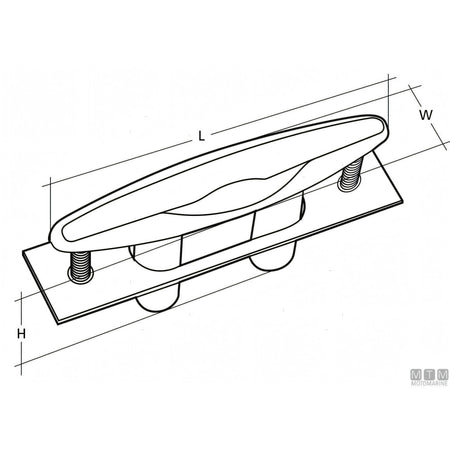Bitta a scomparsa M-Line in acciaio inox 316 — vista 3